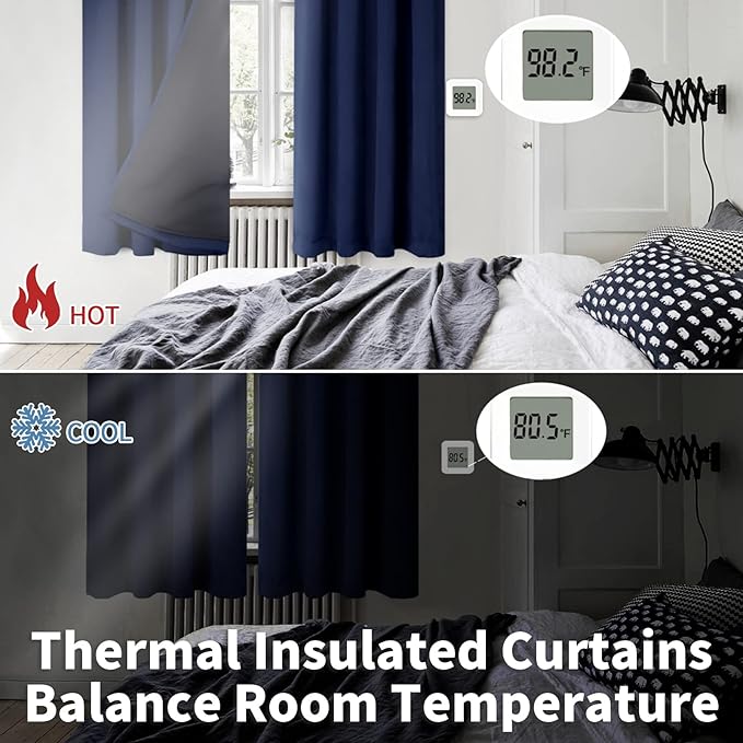 BGment Navy Blue Blackout Curtains - Image 4
