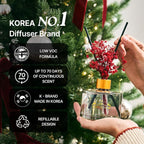 COCODOR Christmas Reed Diffuser Set / 6.7oz / Snow Fig/Holiday Scented Oil - Image 2