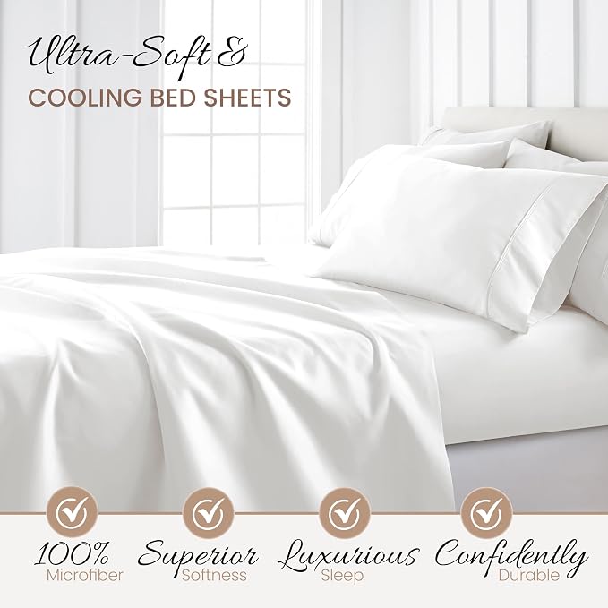 Linen Market Brushed Microfiber Full Sheet Set 4 Piece – Oeko-TEX Certified - Image 8