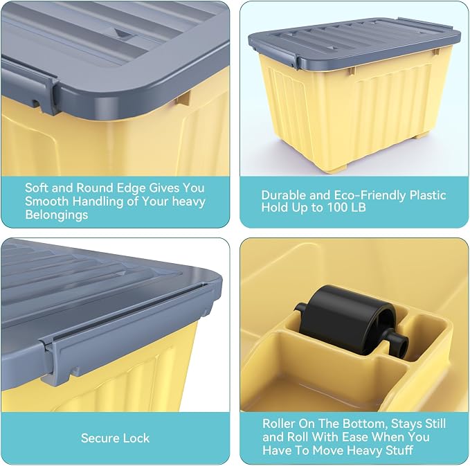 Nazhura Plastic Storage Bin, Stackable and Nestable Storage Boxes - Image 3