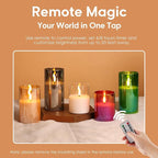 Eywamage Red Glass Flameless Pillar Candles - Image 4