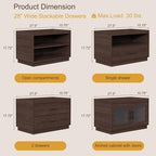 Stackable Storage Drawers, Wood Stackable Closet Organizer Modern Large - Image 3