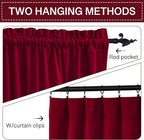 StangH Red Curtains for Living Room 42 inch Width Velvet Privacy Doorway - Image 3