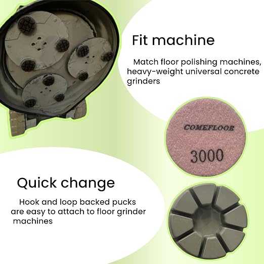 Diamond Floor Polishing Pucks for Terrazzo, Concrete Floor, 3 Inch 15mm Resin - Image 4