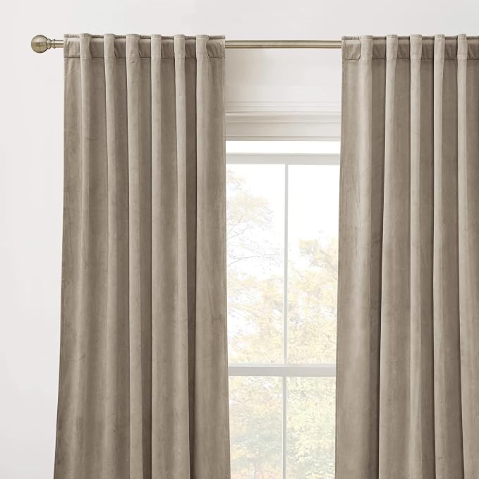 RYB HOME Heavy Duty Velvet Curtains & Drapes, Room Darkening Noise Reducing - Image 2