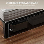 LIKIMIO Full XL Bed Frame, Storage Headboard - Image 4