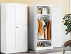 Metal Wardrobe Cabinet with Hanging Rod, Metal Clothing Storage Cabinet with - Image 3