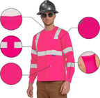 AYKRM Safety T Shirt Reflective High Visibility hi vis Long Sleeve T Shirt - Image 2