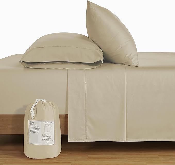 LANE LINEN 600 Thread Count 100% Mercerized Cotton California King Sheet Sets - Image 2