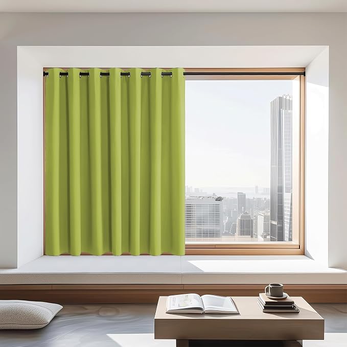 NICETOWN Fresh Green Blackout Curtains 72 inches Long, Grommet Privacy Window by NICETOWN