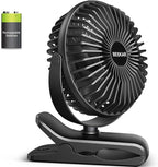 BESKAR Portable Clip on Fan Rechargeable, 4 Speeds Small Battery Operated Fan by BESKAR