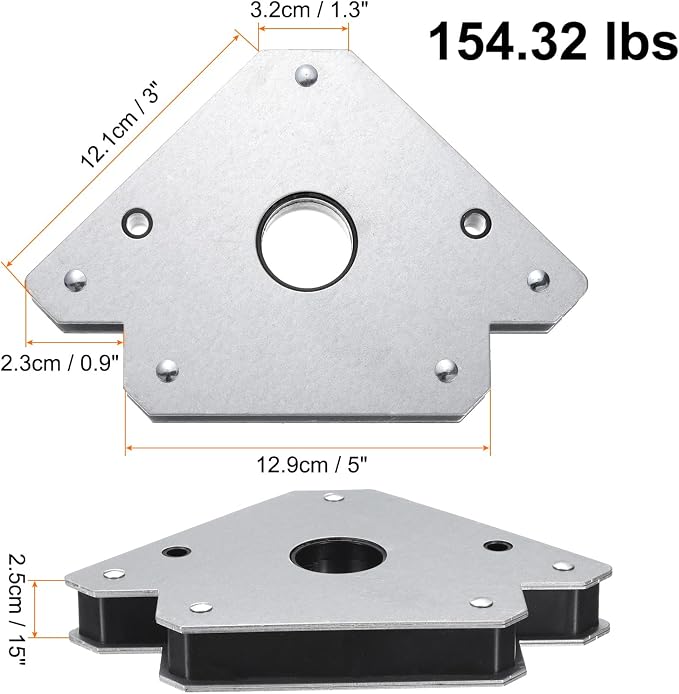 HARFINGTON 2pcs Welding Magnets 154.32 lbs Magnetic Welding Clamp Holder - Image 2