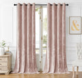 SMILETIME Pink Crushed Velvet Curtains 52x90 inch Luxurious Thermal Insulated by SMILETIME