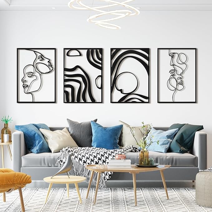 Art3d Metal Wall Art, Line Art Wall Décor, Life and Romance Story theme by Art3d