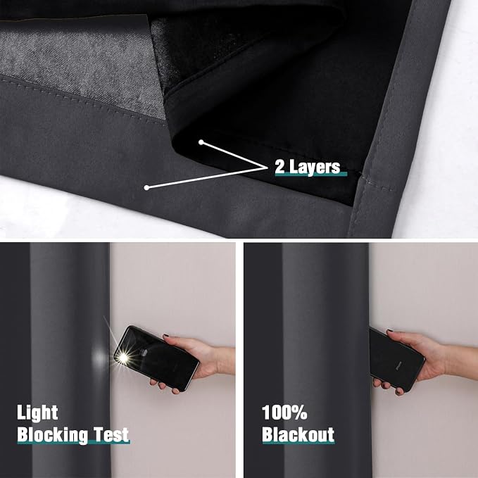 ChrisDowa 100% Blackout Curtains 120 inch Long - Image 4