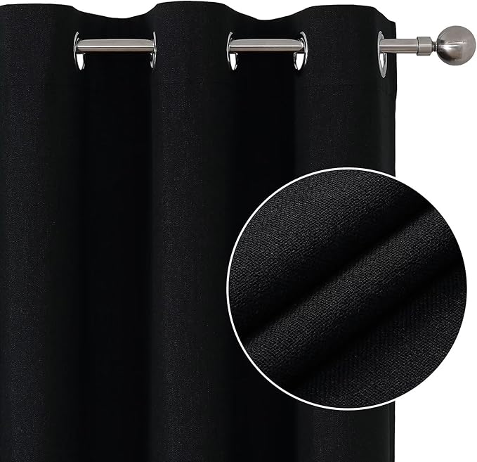 Joydeco Blackout Curtains 72 Inches Long 2 Panels Burg, Room Darkening Curtains - Image 2