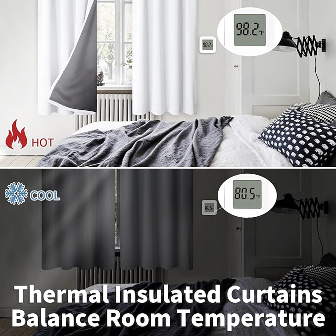 BGment White Short Blackout Curtains - Image 4