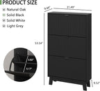 Shoe Cabinet with 3 Flip Drawers, Hidden Slim Wooden Shoe Rack Cabinet - Image 2