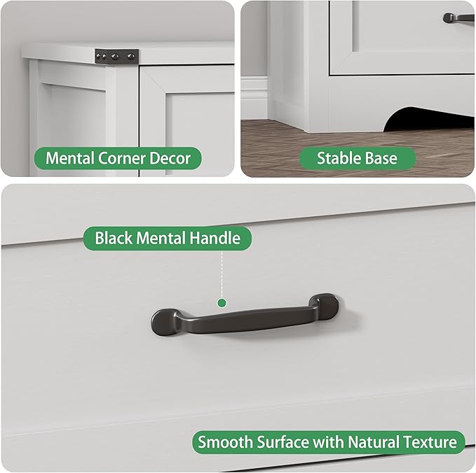 Dresser for Bedroom with 6 Drawers, Modern Dresser TV Stand, Wooden Closet - Image 5