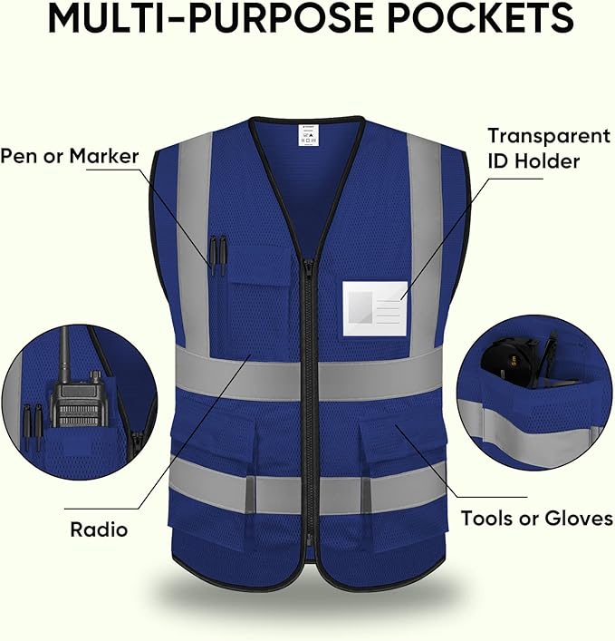 TICONN Reflective Safety Vest High Visibility Class II Mesh Vest - Image 4