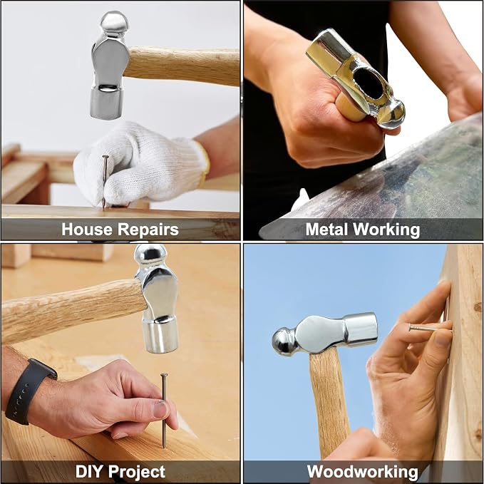 Mini Wooden Handle Round Head Hand Hammers, Round Head Wooden Handle, Escape - Image 7