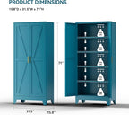 Farmhouse Pantry Cabinet with Barn Doors, 5-Tier Metal Storage Cabinet with 4 - Image 3