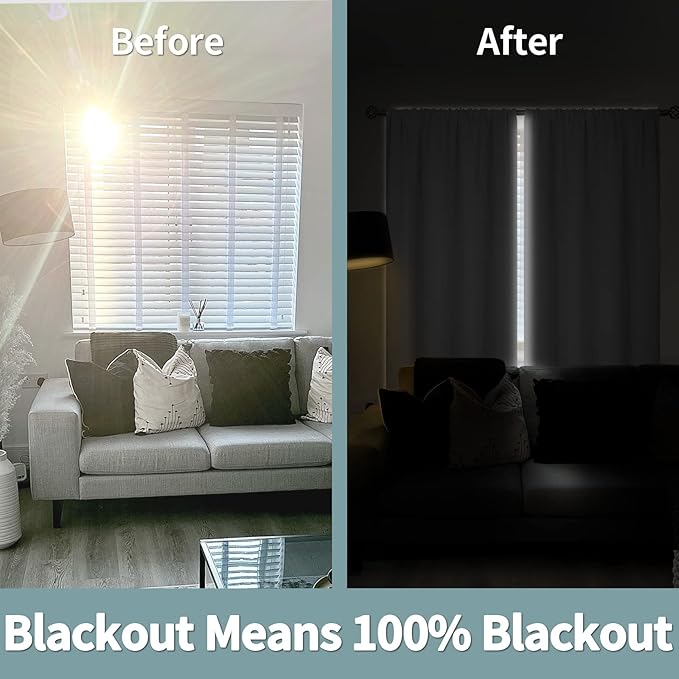 BGment White Short Blackout Curtains - Image 3