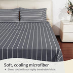 LuxClub 4 PC Full Sheet Set, Deep Pockets Wrinkle Free Cooling Bed Sheets Hotel - Image 3