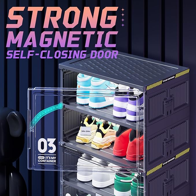 JEKO&JEKO 10-Tier Foldable Shoe Storage Cabinet - Image 4
