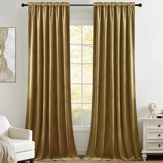 AUSSPVOCT Brown Velvet Curtains 84 Inches - Image 9