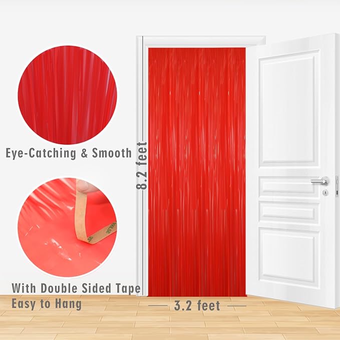 GOER 3.2 ft x 8.2 ft Metallic Tinsel Foil Fringe Curtains Party Photo Backdrop - Image 6