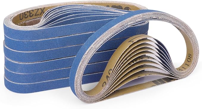 40-Piece 1/2 x 18 Inch 320 Grit Zirconia Sanding Belts, Heavy Duty Long-lasting by Shineboc
