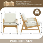 HEAH-YO Modern Accent Chair, Upholstered Linen Fabric Living Room Chair - Image 2