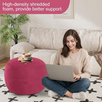 MeMoreCool Round Stuffed Pouf Ottoman Foot Rest, Floor Pouf Foot Stool - Image 4