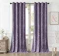 SMILETIME Lilac Purple Crushed Velvet Curtains 52x90 inch Luxurious Thermal by SMILETIME