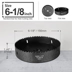 6-1/8 Inch Hole Saw with 1/2" Hex Shank Quick Change Arbor, JTemgle Bi-Metal - Image 3