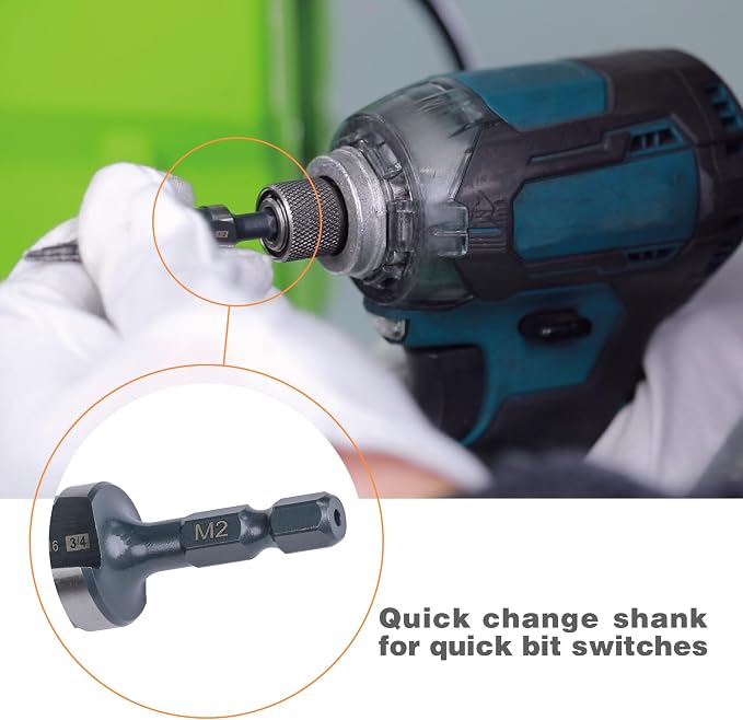M2 HSS Quick Change 1/2", 1/2" & 7/8" Step Drill Bit Set Double Fluted Drill - Image 4