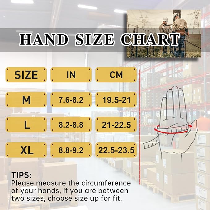 HANDLANDY Work Gloves for Men & Women, Utility Mechanic Working Gloves Touch - Image 7