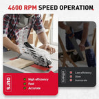 4600RPM Portable Table Saw 10 inch, 15Amp Tablesaw, 90°Cross Cut & 0-45°Cutting - Image 4