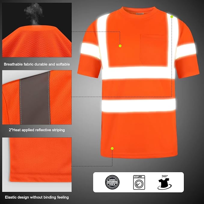 High Visibility Class 3 T Shirts，Hi Vis Safety Shirts - Image 2