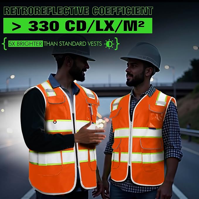 BeautyWill Custom Logo 10/20 Pack Safety Vest Class2 High Visibility Vest - Image 4