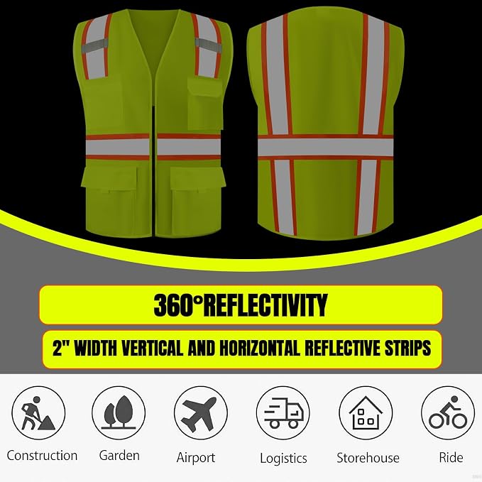 BeautyWill Custom Safety Vest Customized Logo Class 2 High Visibility - Image 6