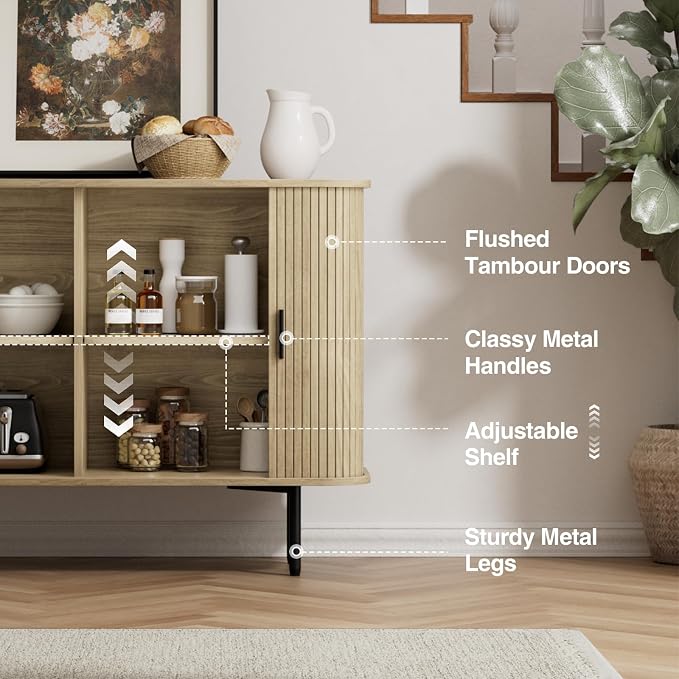 47''W x 32''H Buffet Sideboard Cabinet - Image 6