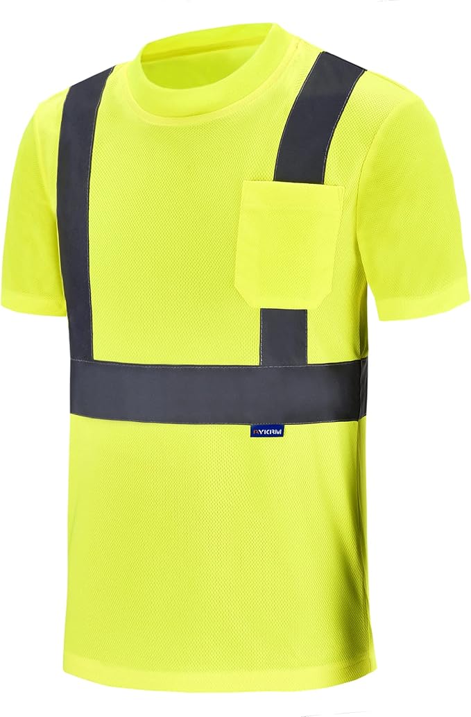 AYKRM Safety T Shirt Reflective High Visibility hi vis Long Sleeve T Shirt - Image 2