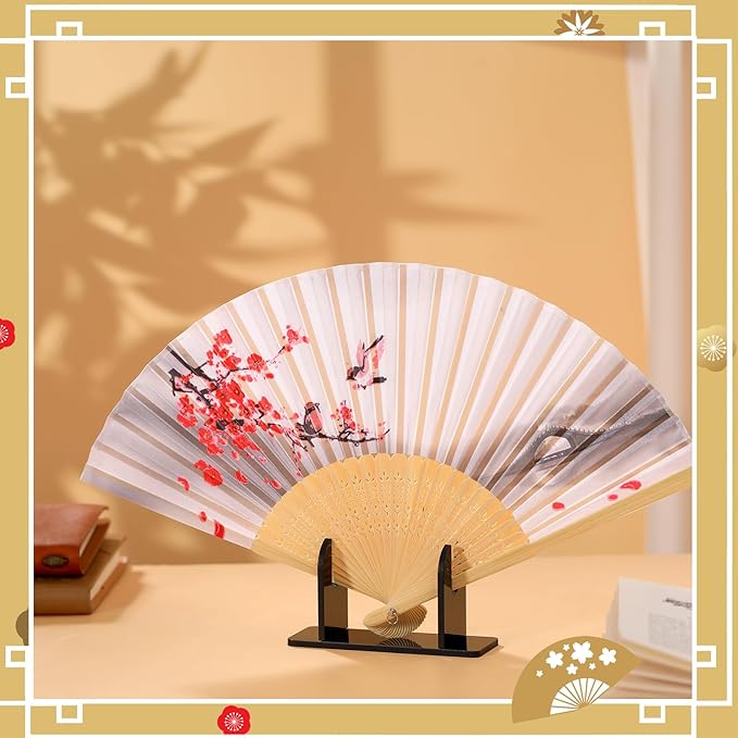 Roowest 4 Pcs Acrylic Fan Display Stand Folding Japanese Chinese Hand Fan Stand - Image 4