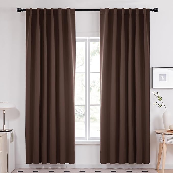 Deconovo Blackout Curtains, Thermal Insulated, W52 x L84 2 Panels, Back Tab by Deconovo