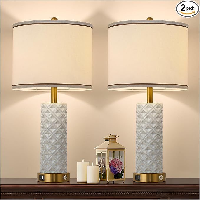 Set of 2 Table Lamp for Living Room Bedroom Farmhouse by Illuminatingyoumeandhim