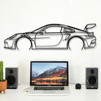 Dekory Car Wall Art – 911 GT3 RS Black Metal Sports Car Silhouette, Modern - Image 3