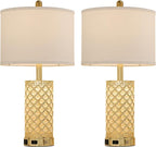 Crystal Table Lamp Set of 2-24in Gold Bedroom Lamps 3-Way Dimmable Touch Lamp - Image 8