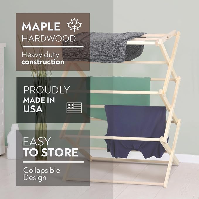 Pennsylvania Woodworks Premium American Maple Clothes Drying Rack - Image 4